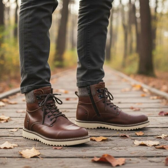 Steve Madden Delwak Brown Lace Up Boots Casual Ankle Chukka Mens Size 11 - Picture 1 of 13